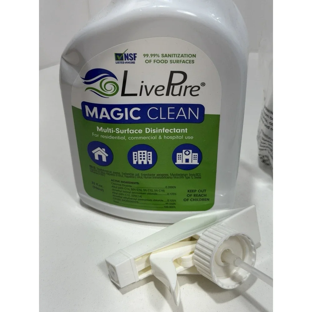 Lot 3 LivePure Magic Clean Multi-Surface Disinfectant for Home,Hospital‎